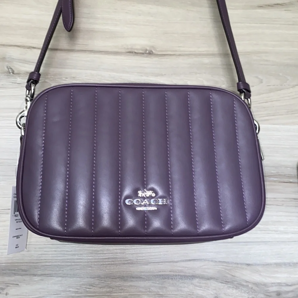NWT- Coach Linear Quilted Nappa Leather Jes Crossbody, Amethyst